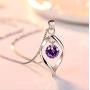 T.Y Sterling Silver Jewelry Set,18k White Gold Plated,Pendant Necklace,and Earrings Set,Comfortable,Delicate Design,Gorgeous Style,Ideal Gift(11 Color)