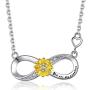 You are My Sunshine Sunflower Necklaces Sterling Silver Infinity Necklace for Women Girls,Birthday Mothers Day Gifts for Her Wife Mom Daughter