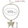 COLORFUL BLING Tennis Link Chain Butterfly Necklace Iced Out Zirconia Butterfly Pendant Hip Hop Choker Necklace for Women Girls