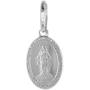 Very Tiny Sterling Silver Miraculous Medal Necklace Oval Virgin Mary Italy 1/2 inch, 0.8mm Chain