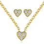 MDFUN Fashion Necklace and Earring Jewelry Set for Women and Girls, 18K Gold Plated Sparkle Halo Cubic Zirconia Heart Shaped Stud Earring and Pendant Choker MDFUN Fashion Necklace and Earring Jewelry Set for Women and Girls, 18K Gold Plated Sparkle Halo Cubic Zirconia Heart Shaped Stud Earring and Pendant Choker