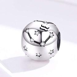 LAMOONY Constellation Charm 925 Sterling Silver Birthday Charm Anniversary Charm Love Charm Faith Charm for Pandora Charm Bracelet