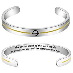 SEIRAA Dispatcher Gifts Thin Gold Line Gift 911 Operators Dispatcher Appreciation Gift Keychain EMT Medical Alerts Jewelry