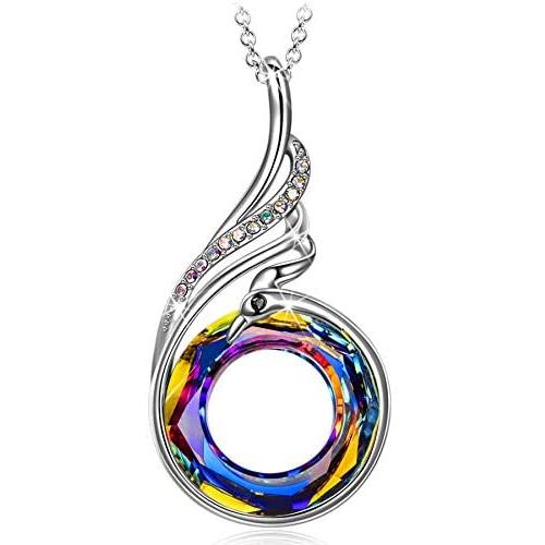 Kate Lynn Jewelry for Women 925 Sterling Silver Pendant Necklaces Made Crystals from Austria Cubic Zirconia Mothers Day Birthday Gifts for Her 18.0''+2.0'' with Gift Box