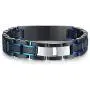 MEALGUET Personalized Free Engraving Mens 2-Tone Black Blue Masculine Stainless Steel Medical Alert ID Bracelet for Men MEALGUET Personalized Free Engraving Mens 2-Tone Black Blue Masculine Stainless Steel Medical Alert ID Bracelet for Men