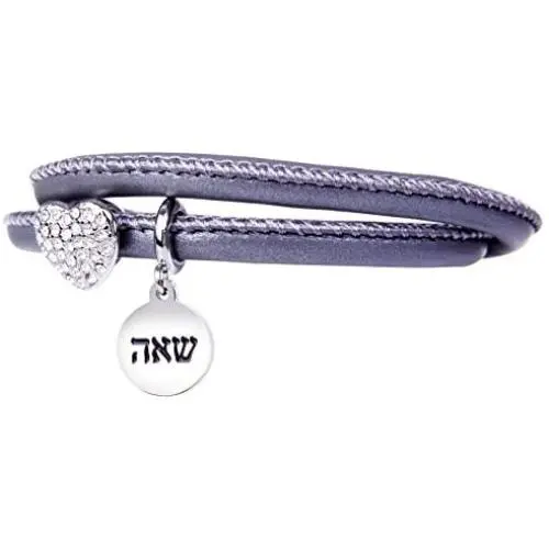 Valentine Day Leather Charms Bangle for Women with Stainless Steel Charms Judaica Inspirational Bracelet Jewelry kabbalah LOVE Valentine Day Leather Charms Bangle for Women with Stainless Steel Charms Judaica Inspirational Bracelet Jewelry kabbalah LOVE