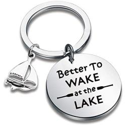 CYTING Lake Keychain Better to Wake at The Lake Camping Jewelry Lake Lover Gift for Lake Girls