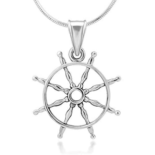 SUVANI 925 Sterling Silver CZ Cubic Zirconia Bicycle Pendant Necklace, 18 inches