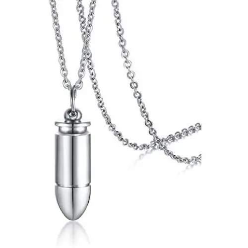 VNOX Stainless Steel Bullet Pendant Necklace for Men Women,Black VNOX Stainless Steel Bullet Pendant Necklace for Men Women,Black