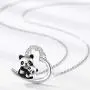 Panda Necklace Gifts for Mother Daughter 925 Sterling Silver I Love You Forever Heart Pendant Necklace for Women Teens Mothers Day Jewelry Gifts for Mom Mama Sister
