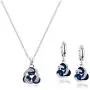 Crystalline Azuria Round Colorful Multi Blue Simulated Sapphire White Cubic Zirconia Crystals Jewellery Set Pendant Necklace 18'' Earrings 18 ct Rose Gold Plated 18K White Gold Plated for Costume Jewelry Sets for Women