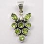 SilverStarJewel Peridot August Birthstone Necklace Pendant 1.3'' Sterling Silver Fashion Gift