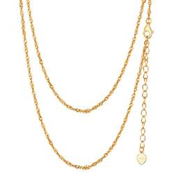 PROSILVER 925 Sterling Silver Dainty Chain for Women Teen Girls, 18K Yellow Gold/Rose Gold Plated, 1.6mm Thin Chains, Delicate Looking but Durable, 18''/22'', Come Gift Box & Silk Pouch