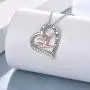 Gymnastics/Ballerina Gifts for Girls Sterling Silver Gymnastics/Ballerina Heart-Shaped Pendant Necklace for Women