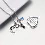 Dletay Cremation Urn Necklace with 12 Birthstones Heart Memorial Keepsakes Pendant Ashes Jewelry-Dad Always on My Mind, Forever in My Heart