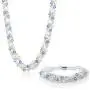 Gem Stone King 17 Inch White Cultured Freshwater Pearl & Blue Crystal Mash Necklace + Bracelet 6.5 Inch Gem Stone King 17 Inch White Cultured Freshwater Pearl & Blue Crystal Mash Necklace + Bracelet 6.5 Inch