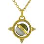 Starborn Moldavite and Meteorite Spinning Sphere Pendant