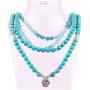 GVUSMIL 7 Chakra 108 Mala Beads Wrap Bracelets for Yoga Charm Natural Gemstone 8mm Turquoise