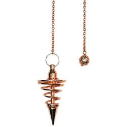 Enchanted Jewelry Copper Metal Spiral Pendulum on a 5'' Chain Satin Pouch, Instruction Leaflet Oracle Chart