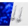Drop Dangle Earrings 925 Sterling Silver Hook with 9MM 2.75ct CZ and 2pcs Small Cubic Zirconia Design 14K White Gold Plated Hypoallergenic Gorgeous Gift for Women and Girls