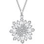 FANCIME White Gold Plated 925 Sterling Silver Blue/White CZ Cubic Zirconia Snowflake Pendant Necklace Stud Drop Dangle Earrings Set Gift For Women