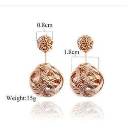 Exaggerated Trendy Metal Winding Ball Dangle Earrings Geometric Irregular Round Ball Pendants Jewelry