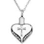 SexyMandala Religious Cross Memorial Urn Necklace for Ashes Cremation Keepsake Pendant Funnel Fill Kit