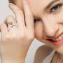 AILAAILA You are My Sunshine Sunflower Ring Stainless Steel Adjustable Cubic Zirconia Jewelry Size 4-10