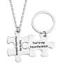 Zuo Bao Funny Couple Gifts Puzzle Necklace Keychain Youre My Favorite Asshole/Bitch Valentines Day Gift for Her