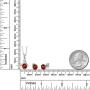 Gem Stone King Red Garnet and White Diamond 925 Sterling Silver Pendant Necklace Earrings Set 3.05 Ct Round Cut with 18 Inch Silver Chain