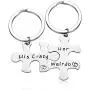 CJ&M Stainless Steel His Crazy Her Weirdo Couples Keychains Set,Personalized Couples Jewelry,Perfect Gift for Boyfriend Girlfriend
