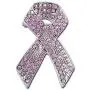 Breast Cancer Awareness Brooch for Women Black Scarf Ribbon Lapel Pin Rhinestone Brooches for Girls Jewelry … (Pink)