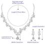 MOOCHI Wedding Silver Plated Clear Cubic Zircon Pendant Crystal Necklace Earrings Jewelry Set for Bridal Brides Women Girls bridesmaids Statement Costumes accessories Dress Gift