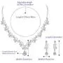MOOCHI Wedding Silver Plated Clear Cubic Zircon Pendant Crystal Necklace Earrings Jewelry Set for Bridal Brides Women Girls bridesmaids Statement Costumes accessories Dress Gift
