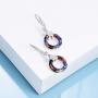 AOBOCO Sterling Silver Crystal Leverback Earrings for Women Dainty Girls Dangle Ear Ring Jewelry Gift with Swarovski Element