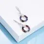 AOBOCO Sterling Silver Crystal Leverback Earrings for Women Dainty Girls Dangle Ear Ring Jewelry Gift with Swarovski Element