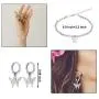 Big Butterfly Pendant Necklace Rhinestone Chain Shiny Crystal Choker Pendant Collar Necklace and Butterfly Bracelet Butterfly Earrings Jewelry for Women Girl (Silver)