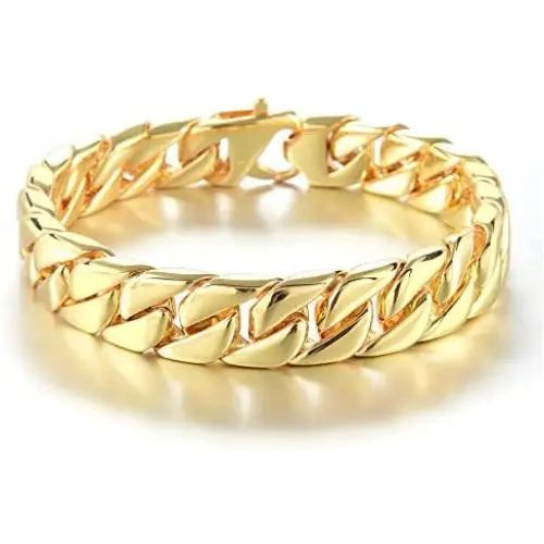 willtx Gold Cuban Link Chain Necklace or Bracelet for Men Boys Rapper Biker Hip Hop Jewelry Thick Curb Links with Design Box Clasp willtx Gold Cuban Link Chain Necklace or Bracelet for Men Boys Rapper Biker Hip Hop Jewelry Thick Curb Links with Design Box Clasp