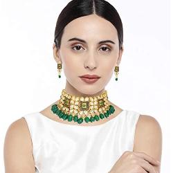 Aheli Indian Traditional Choker Necklace Earring Bollywood Wedding Fashion Jewelry for Women