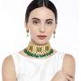 Aheli Indian Traditional Choker Necklace Earring Bollywood Wedding Fashion Jewelry for Women