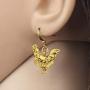 DUOWEI Antique Silver And Gold Plated Hen Chicken Earrings for Women Girls Charms Chicken Dangle Drop Jewelry Gifts