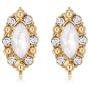 Qiji Womens Alloy Resin Flower Jewelry Set Elegant Rhinestone Gold Plated Chain Necklace Earrings