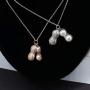 Personality Pearl Rhinestone Peanut Pendant Necklace For Women Girls Valentines Day Gifts