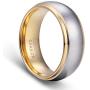 TUSEN JEWELRY Mens Wedding Bands 18K Gold Plated Tungsten Promise Rings Comfort Fit 8MM