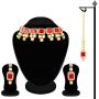 Aheli Ethnic Faux Blue Kundan Necklace Earrings Maang Tikka Indian Bollywood Jewellery Set for Women