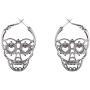 4 Pairs Halloween Skull Skeleton Earrings Hollow Skull Face Hoop Stud Earrings Punk Style Gothic Scary Silver Drop Dangle Earrings for Men Women Jewelry Accessory