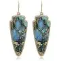 Marble Effect on Recycled Wood, Arrowhead Shape Drop Statement Earrings Marble Effect on Recycled Wood, Arrowhead Shape Drop Statement Earrings