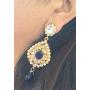 Dancing Girl Blue Indian Kundan Jewelry Set for Women Girls Bridal Necklace Indian Earrings