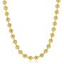 The Bling Factory 3.3mm 14k Yellow Gold Plated Ball Military Bead Chain Necklace