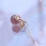 Strawberry Crystal Gem Cute Bunny Rabbit Pendant Delicate Jewelry S925 Sterling Silver Necklace Easter Valentines Day Christmas for Girls Women - Rose Gold
